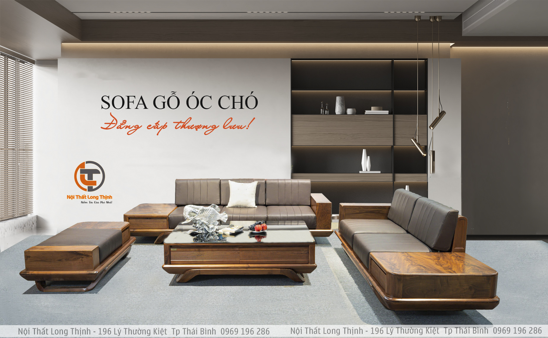 Sofa Cao Cấp Gỗ Óc Chó 01